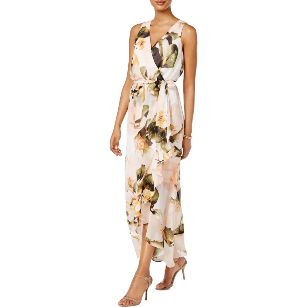 Floral Faux Wrap Maxi Dress by Sangria